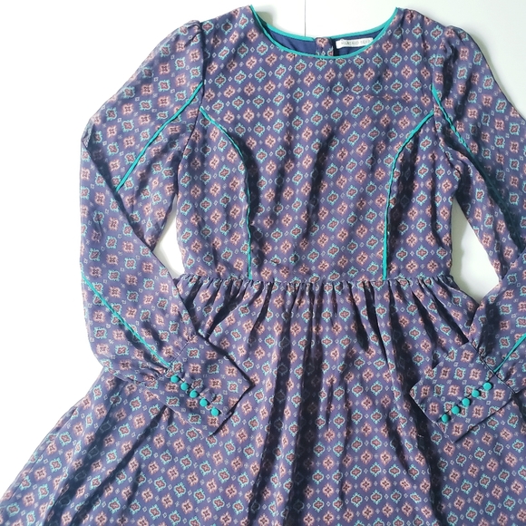 Mustard Seed Dresses & Skirts - Mustard Seed Purple Print Dress - M